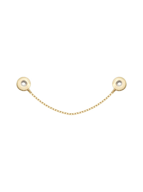 Zircon Stone Charm Safety Chain in 14K Gold by Elef Jewelry