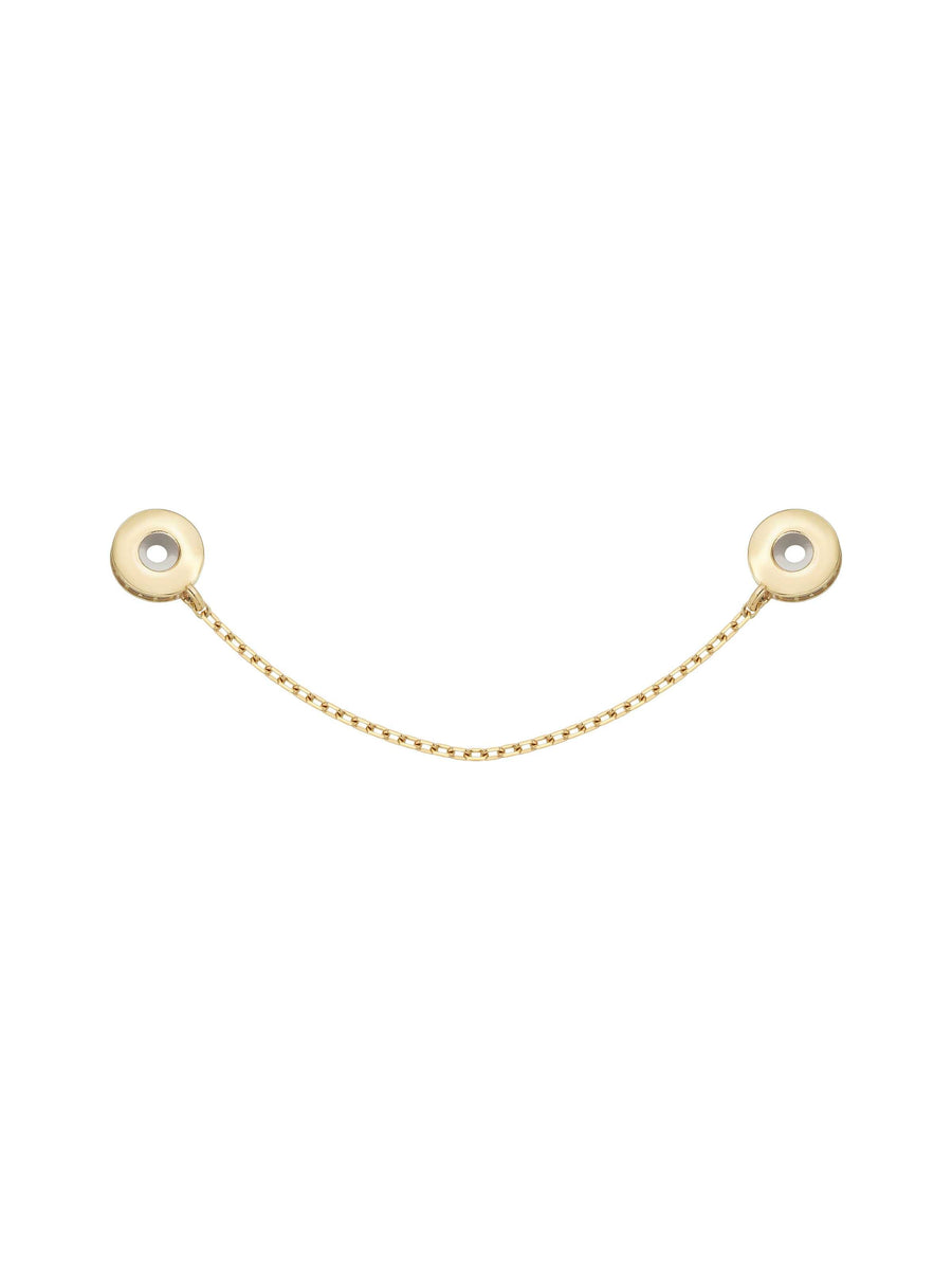 Zircon Stone Charm Safety Chain in 14K Gold