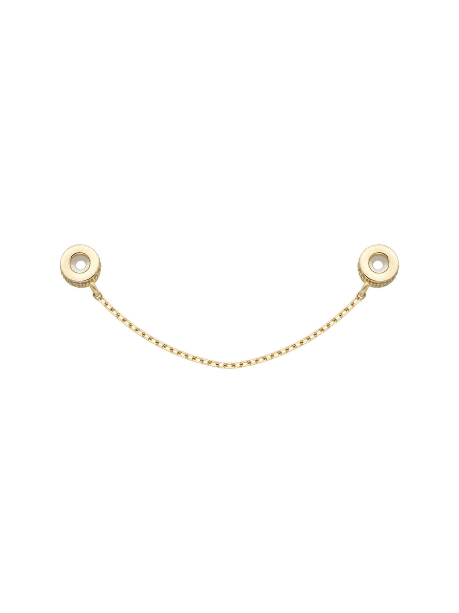 Zircon Stone Charm Safety Chain in 14K Gold
