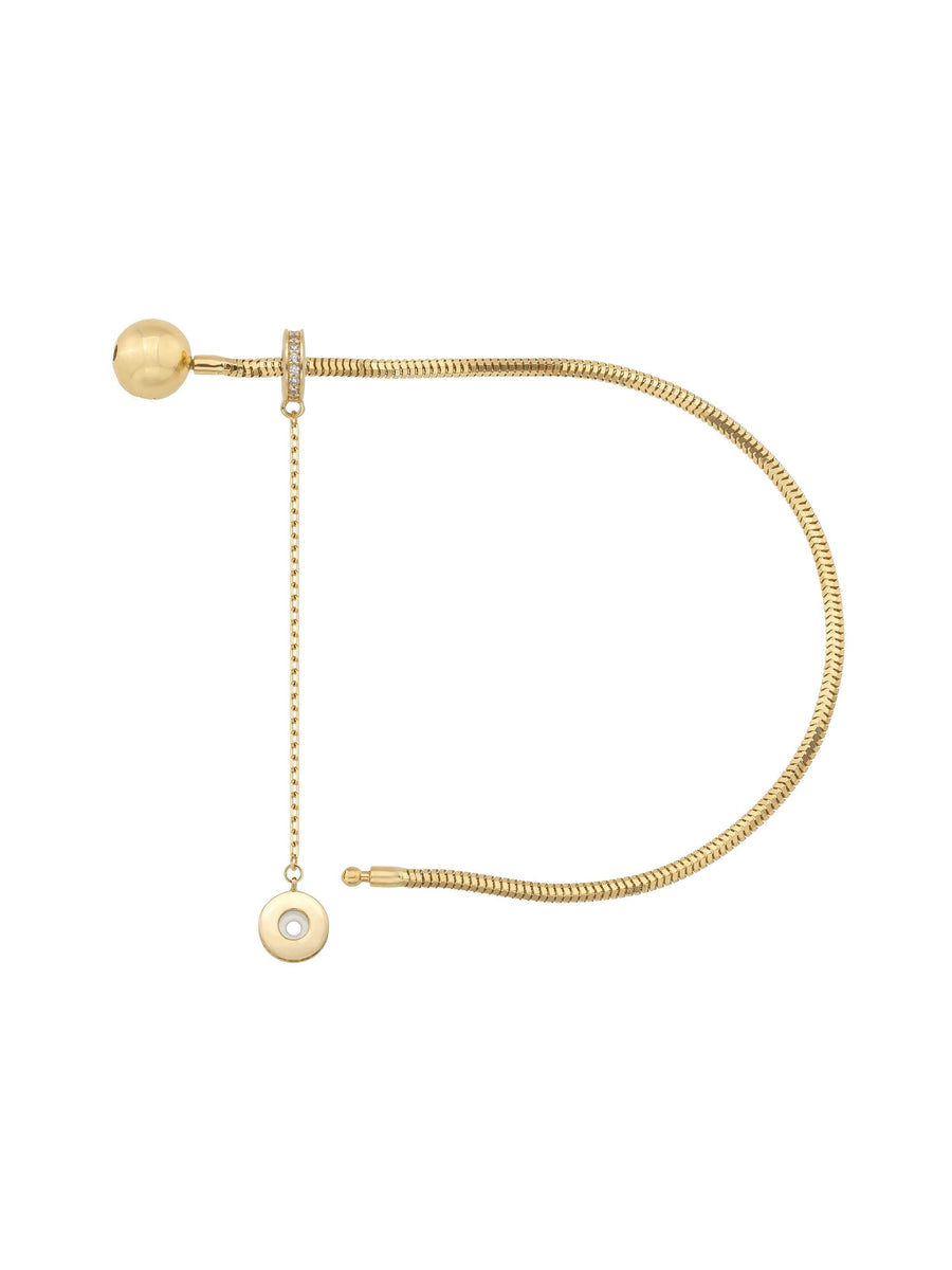 Zircon Stone Charm Safety Chain in 14K Gold