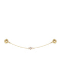 Zircon Stone & Chain Charm Safety Lock in 14K Gold by Elef Jewelry