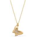 Ziron Butterfly Necklace With Stone Accents in 14K Gold by Elef Jewelry